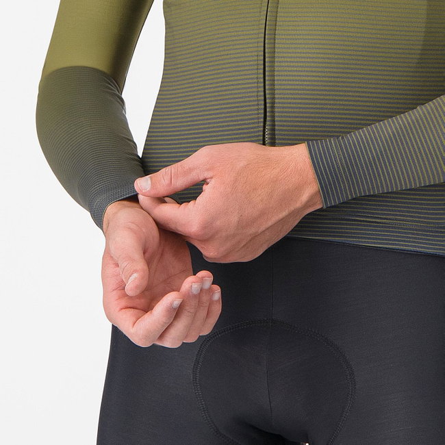 Tricou ciclism Castelli Apice Thermal - salvie/albastru | confort termic