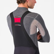 Pantaloni lungi cu bretele Castelli Sorpasso RoS - negru/roșu | protecție maximă