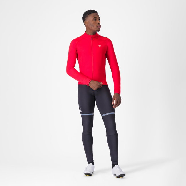 Pantaloni ciclism Castelli Polare 4 cu bretele | -5°C până la 5°C - negri