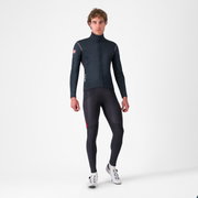 Pantaloni lungi cu bretele Castelli Sorpasso RoS - negru/roșu | protecție maximă