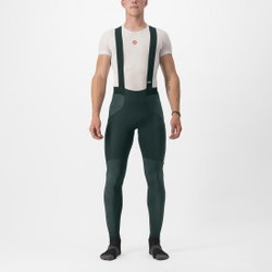 Pantaloni lungi cu bretele Castelli Sorpasso RoS - verde Rover | protecție maximă