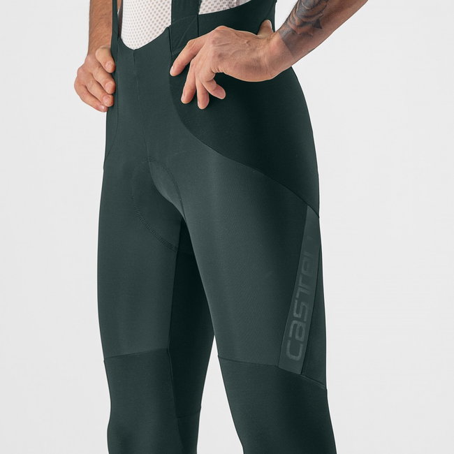Pantaloni lungi cu bretele Castelli Sorpasso RoS - verde Rover | protecție maximă