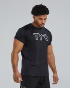 Tricou tehnic TYR Airtec Big Logo Tee - negru | respirabil