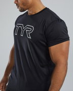 Tricou tehnic TYR Airtec Big Logo Tee - negru | respirabil