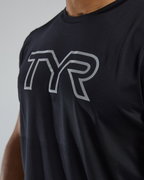 Tricou tehnic TYR Airtec Big Logo Tee - negru | respirabil