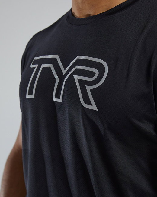 Tricou tehnic TYR Airtec Big Logo Tee - negru | respirabil