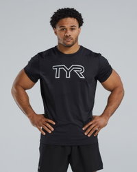 Tricou tehnic TYR Airtec Big Logo Tee - negru | respirabil