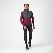 Hanorac casual Castelli UNLTD Roam Hoodie - vișiniu/gri | Confort termic