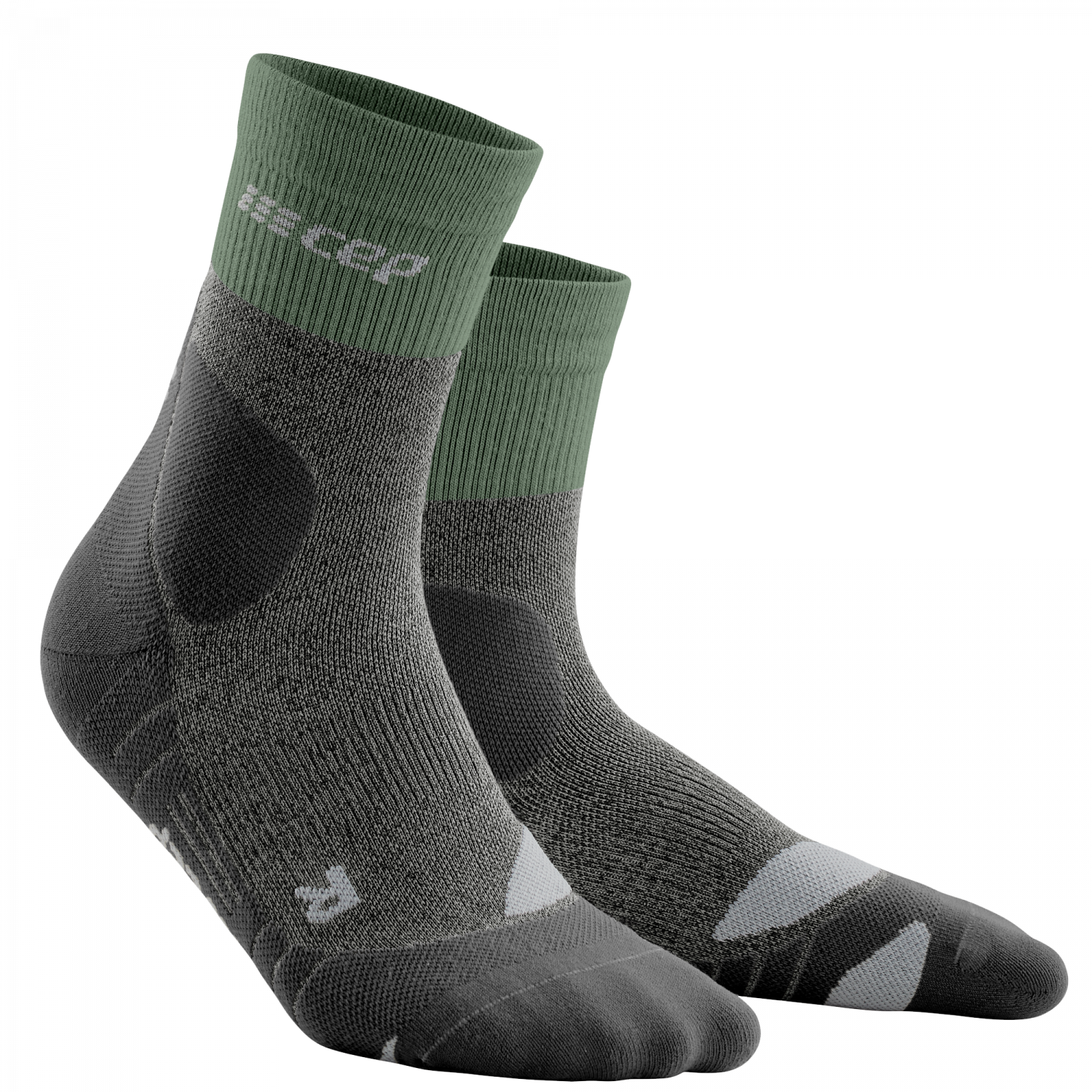 sosete vanatoare Sosete compresie hiking CEP Light Merino Mid Cut - verde/gri | antivezicule