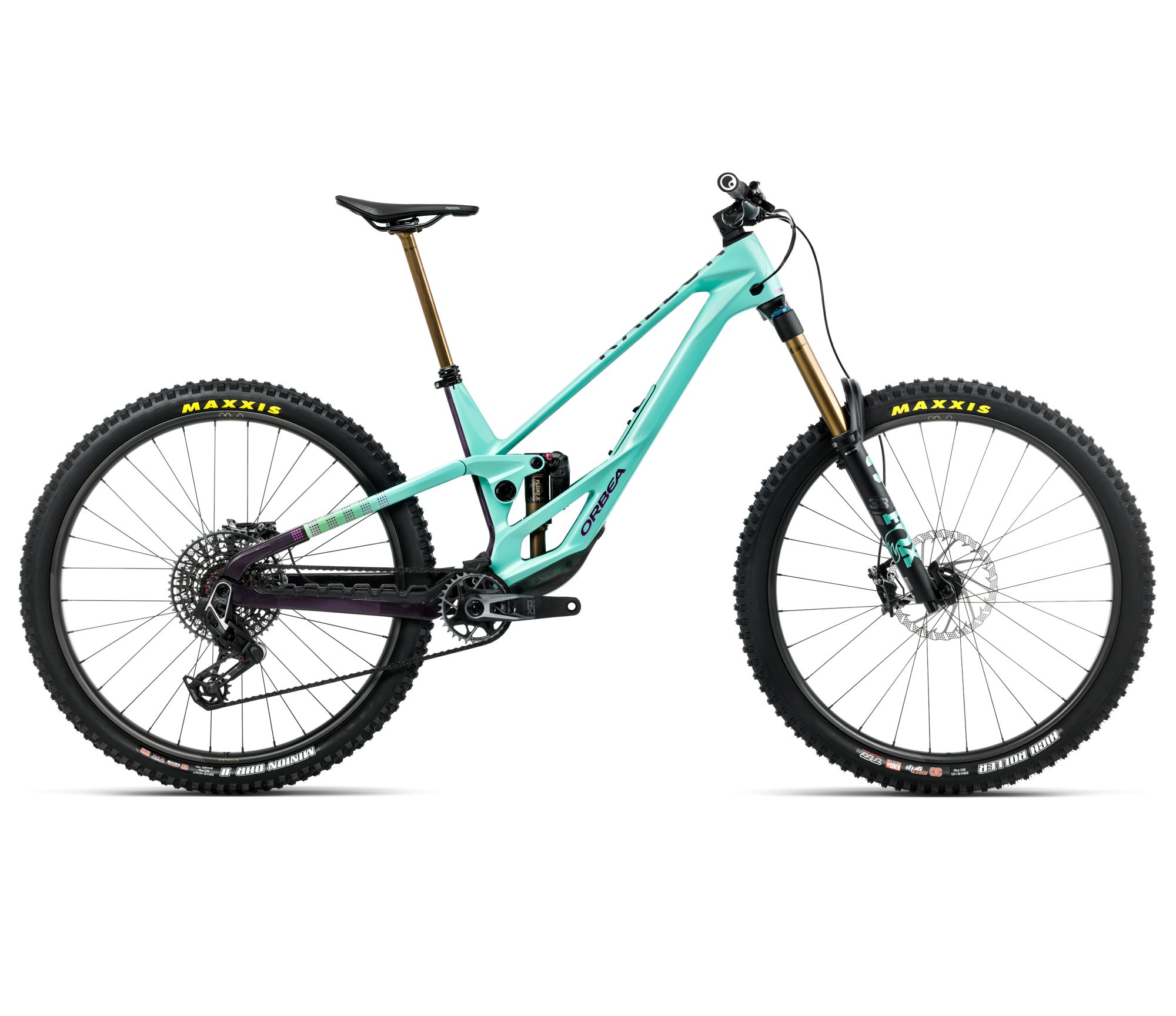 Orbea Orbea RALLON E-LTD (2026) - bicicletă MTB Enduro full suspension - Aloha Green  |  Fantasy Purple Carbon View (Gloss) - Lungime chainstay 442 mm