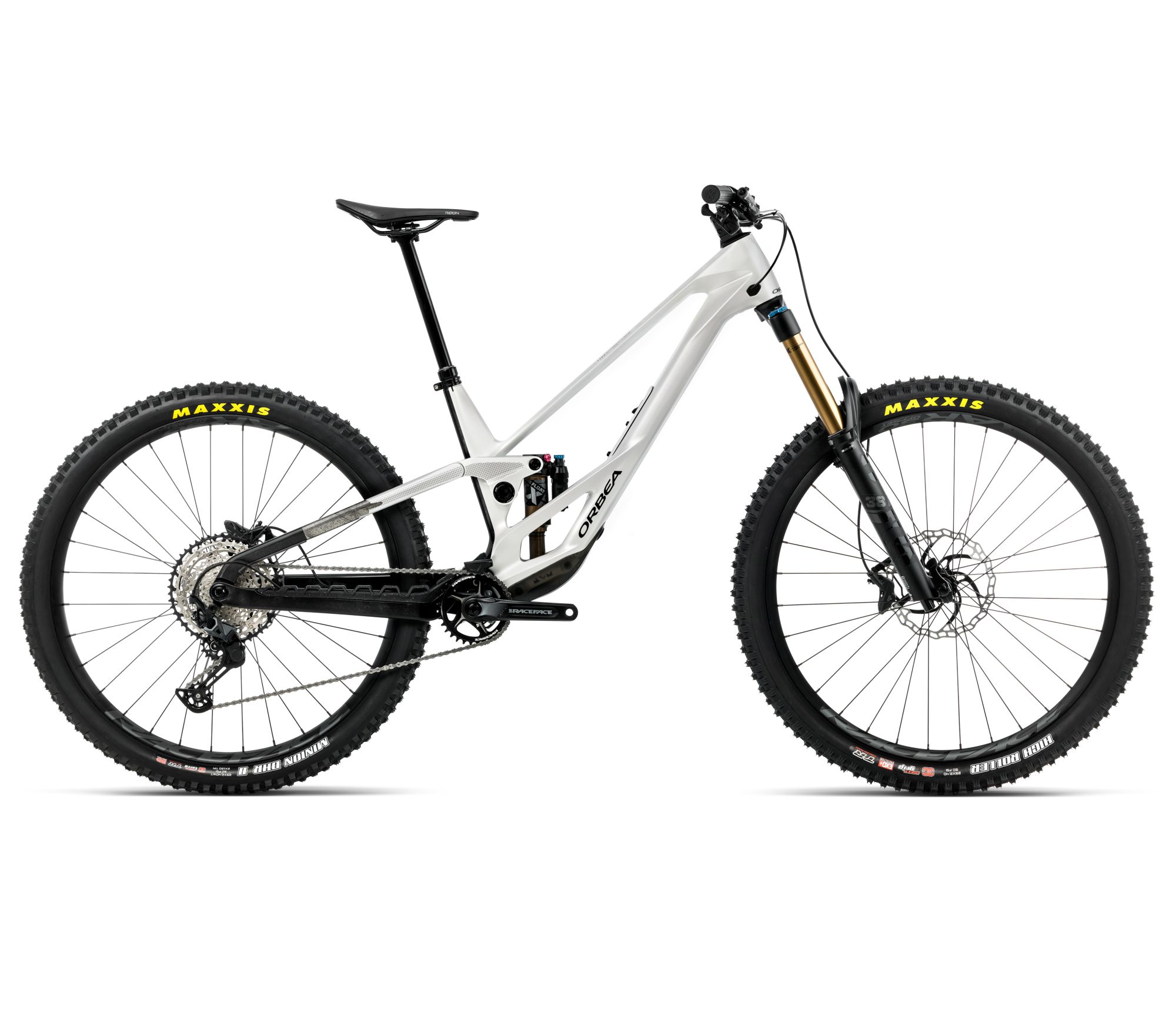 Orbea Orbea RALLON E10 (2026) - bicicletă MTB Enduro full suspension - White Chich  |  Diamond Black (Gloss) - Lungime chainstay 442 mm