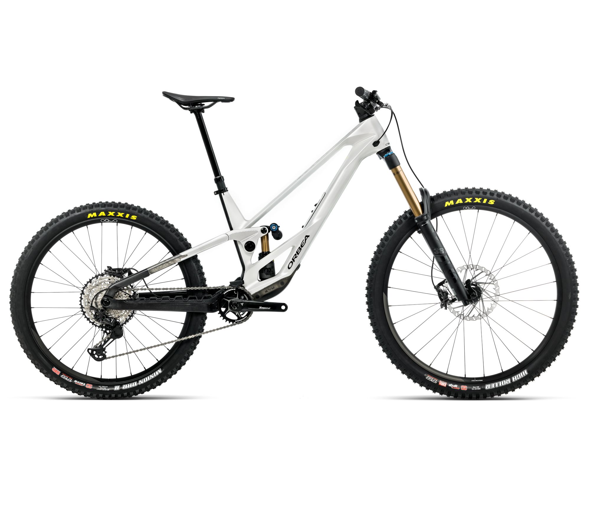 Orbea RALLON 450 E-TEAM (2026) - bicicletă MTB Enduro full suspension - White Chich  |  Diamond Black (Gloss) - Lungime chainstay 450 mm