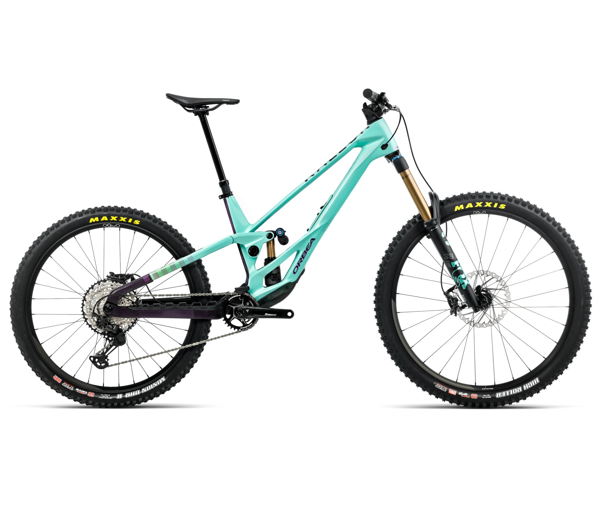 Orbea Orbea RALLON E-TEAM (2026) - bicicletă MTB Enduro full suspension - Aloha Green  |  Fantasy Purple Carbon View (Gloss) - Lungime chainstay 442 mm