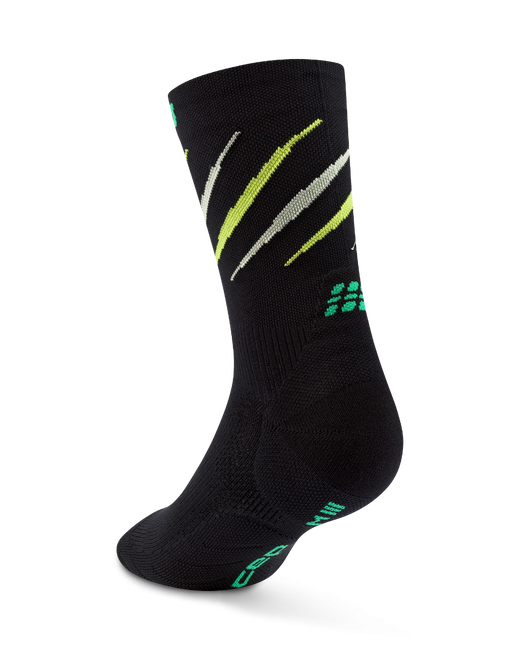 Sosete compresie medii alergare CEP Core Run Edition Claws - negru/verde