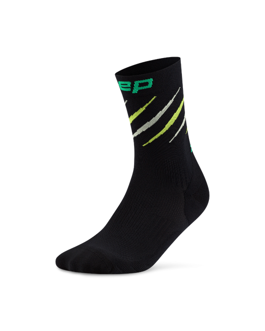 Sosete compresie medii alergare CEP Core Run Edition Claws - negru/verde