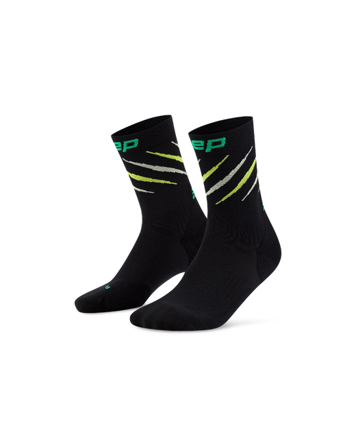 Sosete compresie medii alergare CEP Core Run Edition Claws - negru/verde