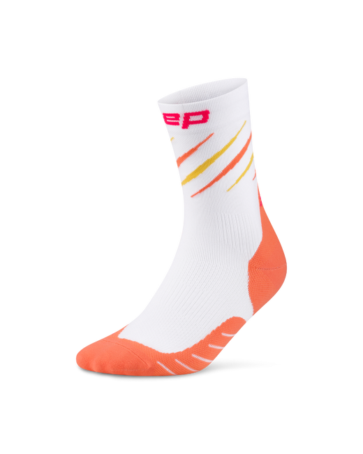Sosete compresie medii alergare CEP Core Run Edition Claws - alb/coral