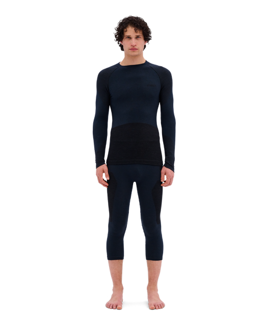 Bluză tehnică CEP Ski Merino Base Layer mânecă lungă | lână merino - black