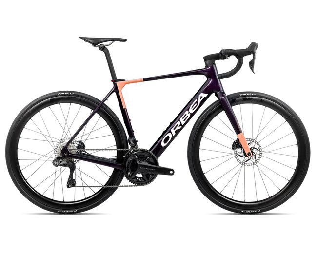 Orbea GAIN M20i (2026) - bicicletă electrică șosea - Fantasy Purple Carbon View (Gloss)  |  Orange Cloud (Matt)