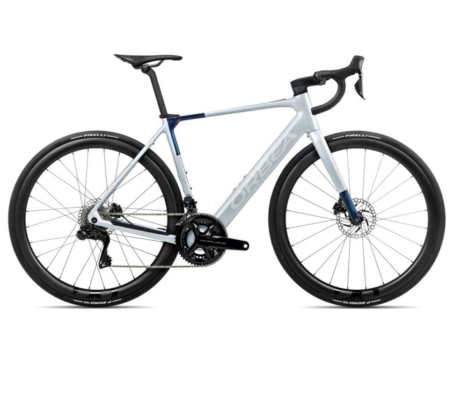 Orbea GAIN M10i (2026) - bicicletă electrică șosea - Halo Silver (Matt)  |  Blue Carbon View (Gloss)