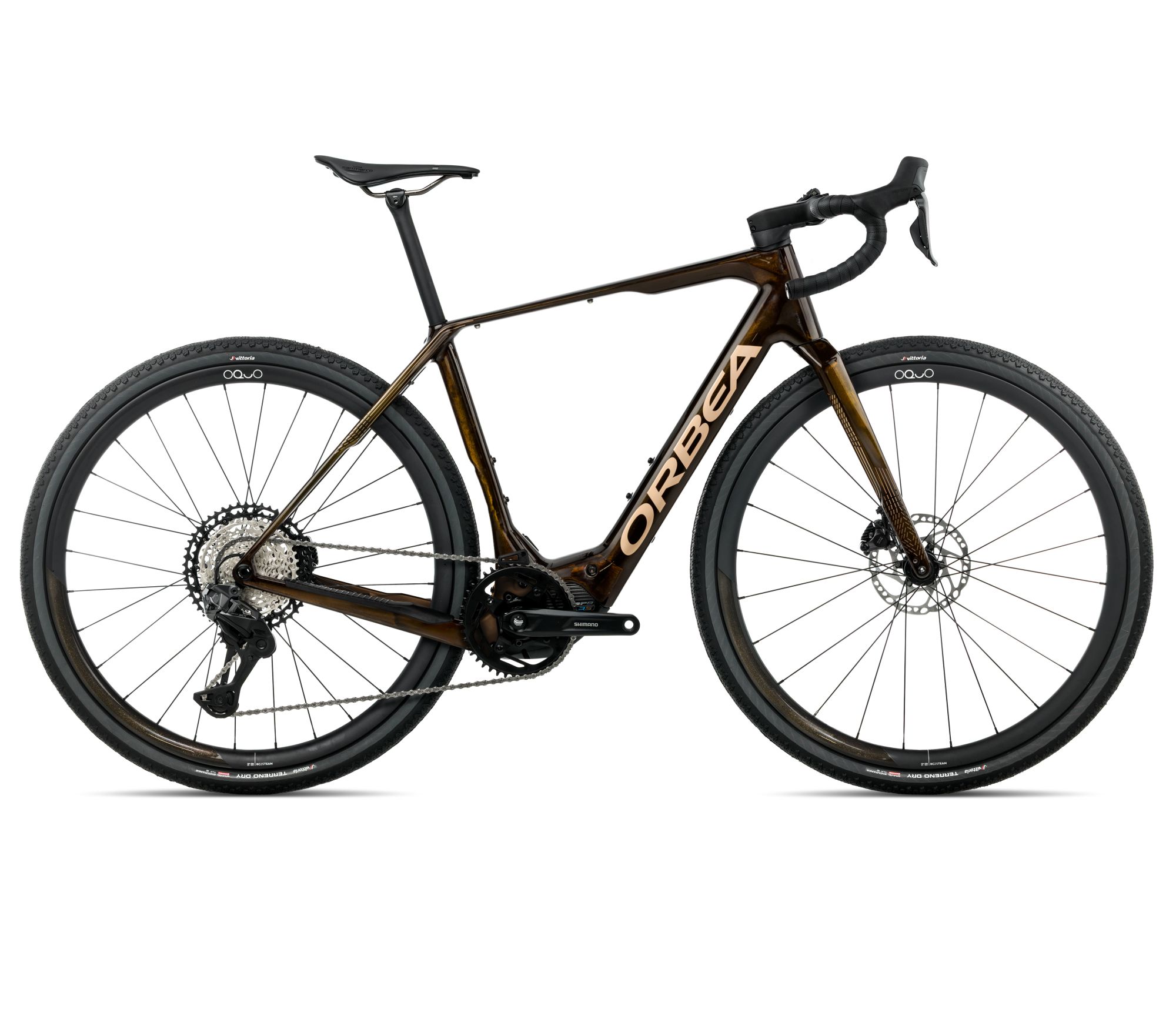 Orbea Orbea DENNA M20i
 (2026) - bicicletă electrică gravel - Caramel C. View (Gloss)  |  Metallic Gold (Gloss)