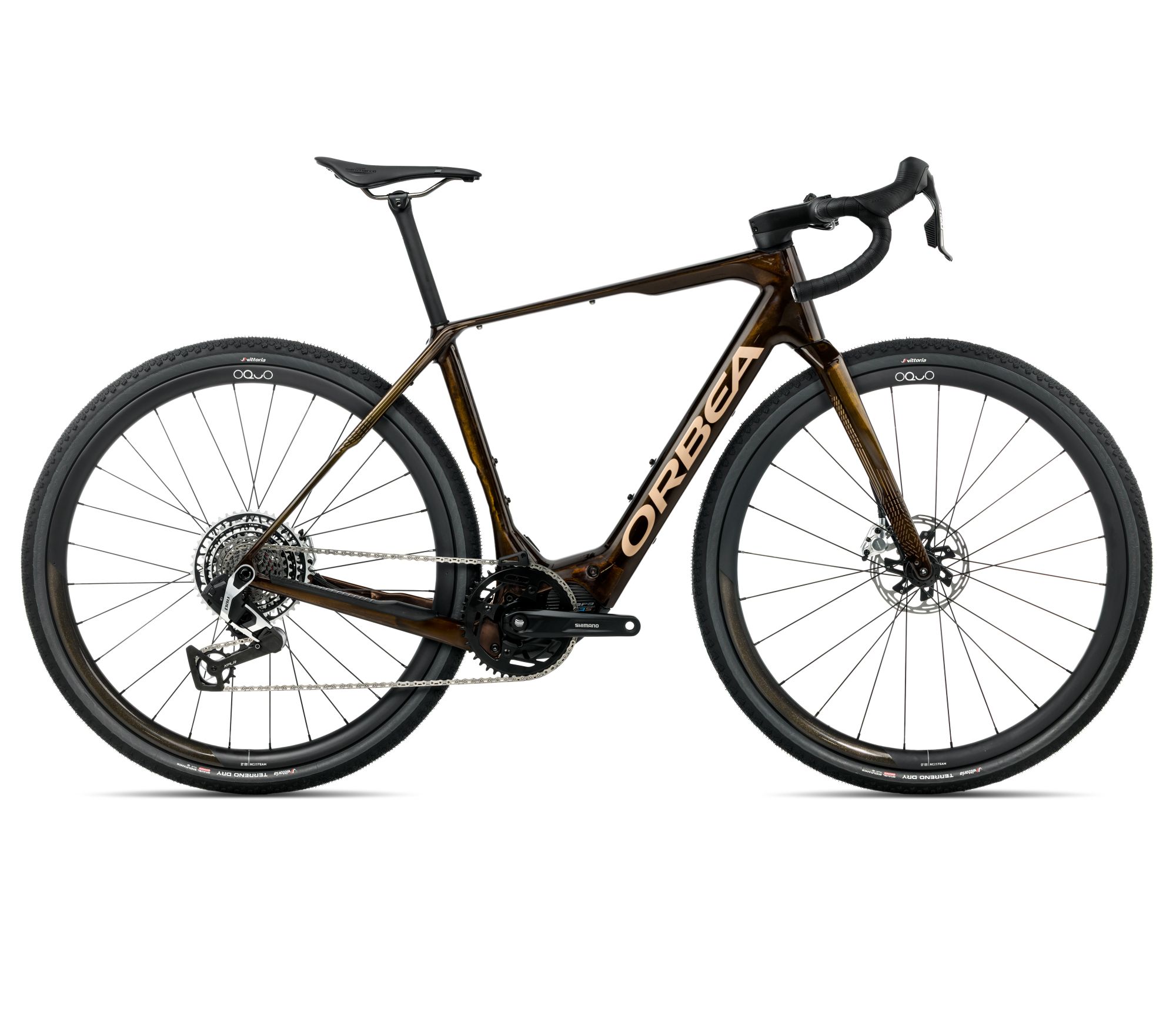 Orbea Orbea DENNA M11e
 (2026) - bicicletă electrică gravel - Caramel C. View (Gloss)  |  Metallic Gold (Gloss)