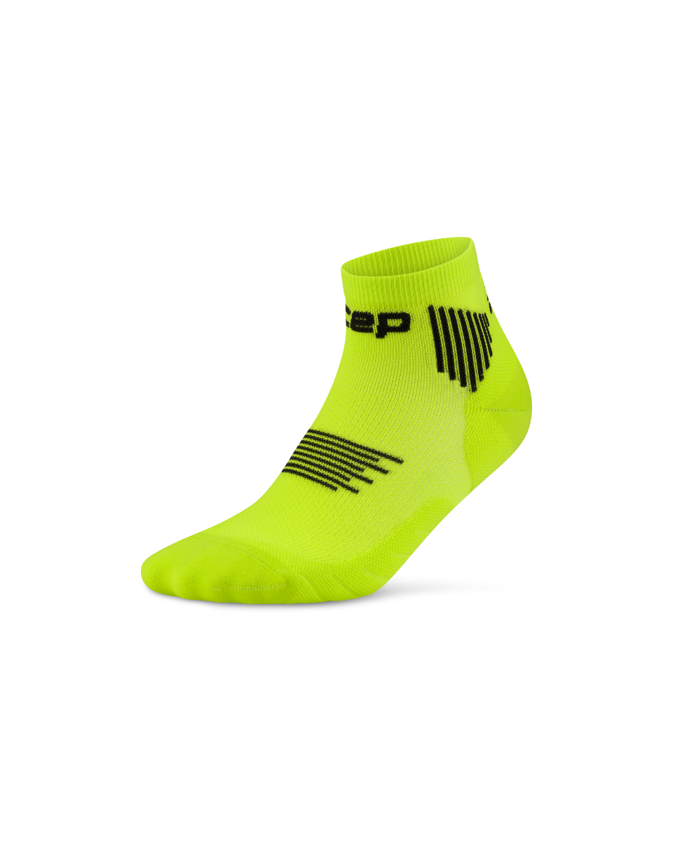 Șosete compresie alergare CEP Run 5.0 Low Cut - lime/negru | recuperare îmbunătățită