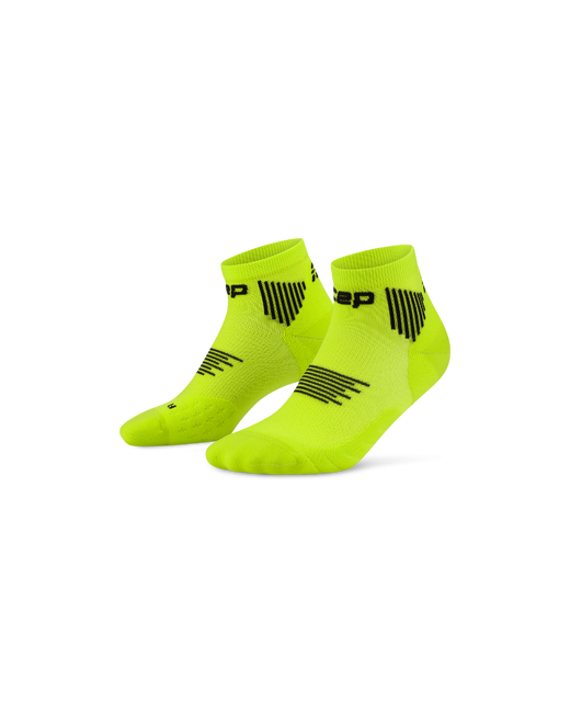 Șosete compresie scurte CEP Run 5.0 - lime/negru | femei alergare
