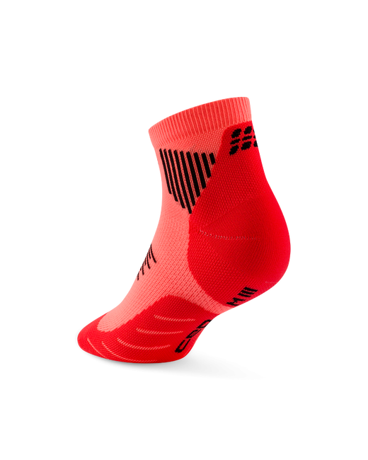 Șosete compresie scurte CEP Run 5.0 - coral neon | femei alergare