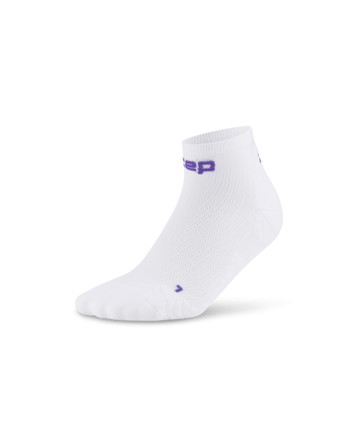 Șosete compresie scurte CEP Run Ultralight 4.0 - alb | tehnologie germană
