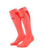 Șosete compresie înalte CEP Run Ultralight 4.0 femei - coral neon/roșu