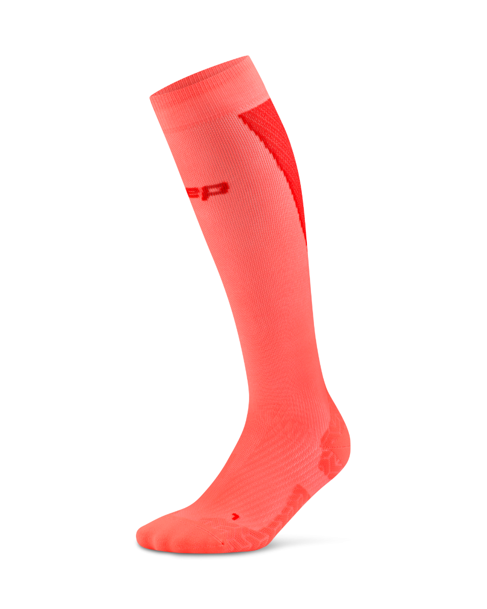 Sporting Goods Șosete compresie înalte CEP Run Ultralight 4.0 femei - coral neon/roșu