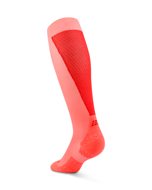 Șosete compresie înalte CEP Run Ultralight 4.0 femei - coral neon/roșu