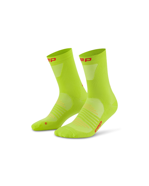 Șosete compresie CEP Pro Run Ultralight Mid Cut - lime | alergare performanță