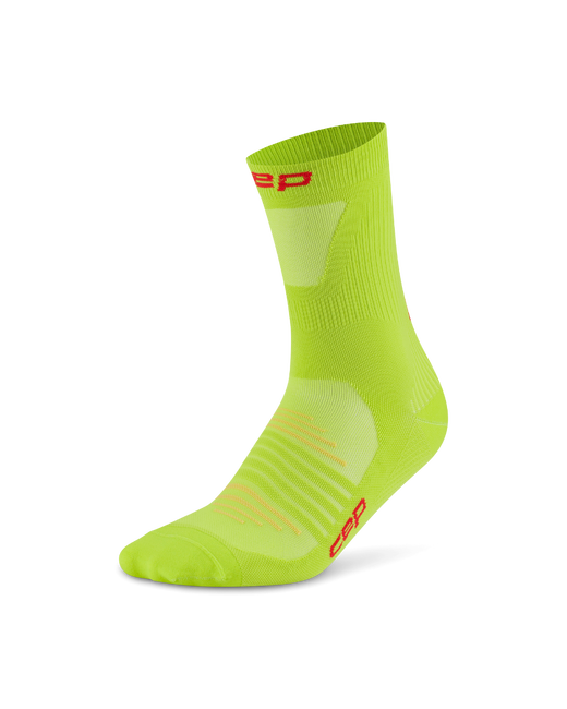Șosete compresie CEP Pro Run Ultralight Mid Cut - lime | alergare performanță