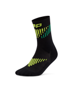 Șosete compresie mid cut CEP Core Run Merino 3.0 - negru | lime | alergare iarnă