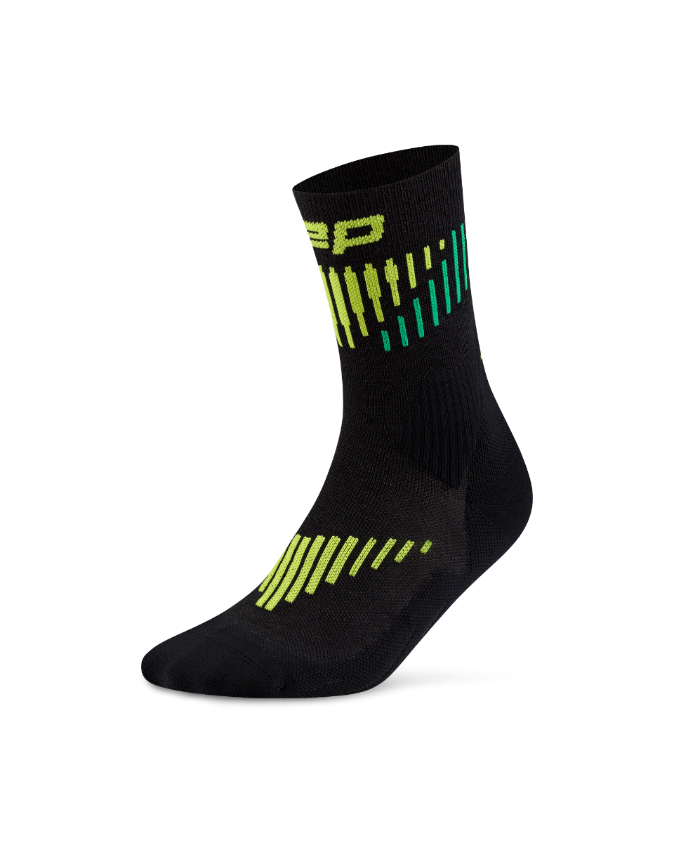 Sporting Goods Șosete compresie mid cut CEP Core Run Merino 3.0 - negru | lime | alergare iarnă