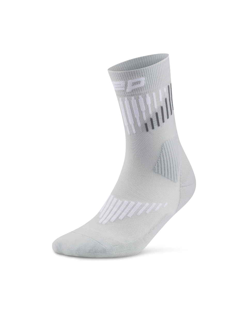 Sporting Goods Șosete compresie mid cut CEP Core Run Merino 3.0 - gri | alb | alergare iarnă