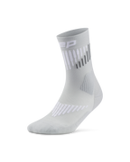 Șosete compresie mid cut CEP Core Run Merino 3.0 - gri | alb | alergare iarnă