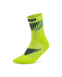 Șosete compresie mid cut CEP Core Run Merino 3.0 - lime | albastru | alergare iarnă