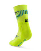 Șosete compresie mid cut CEP Core Run Merino 3.0 - lime | albastru | alergare iarnă