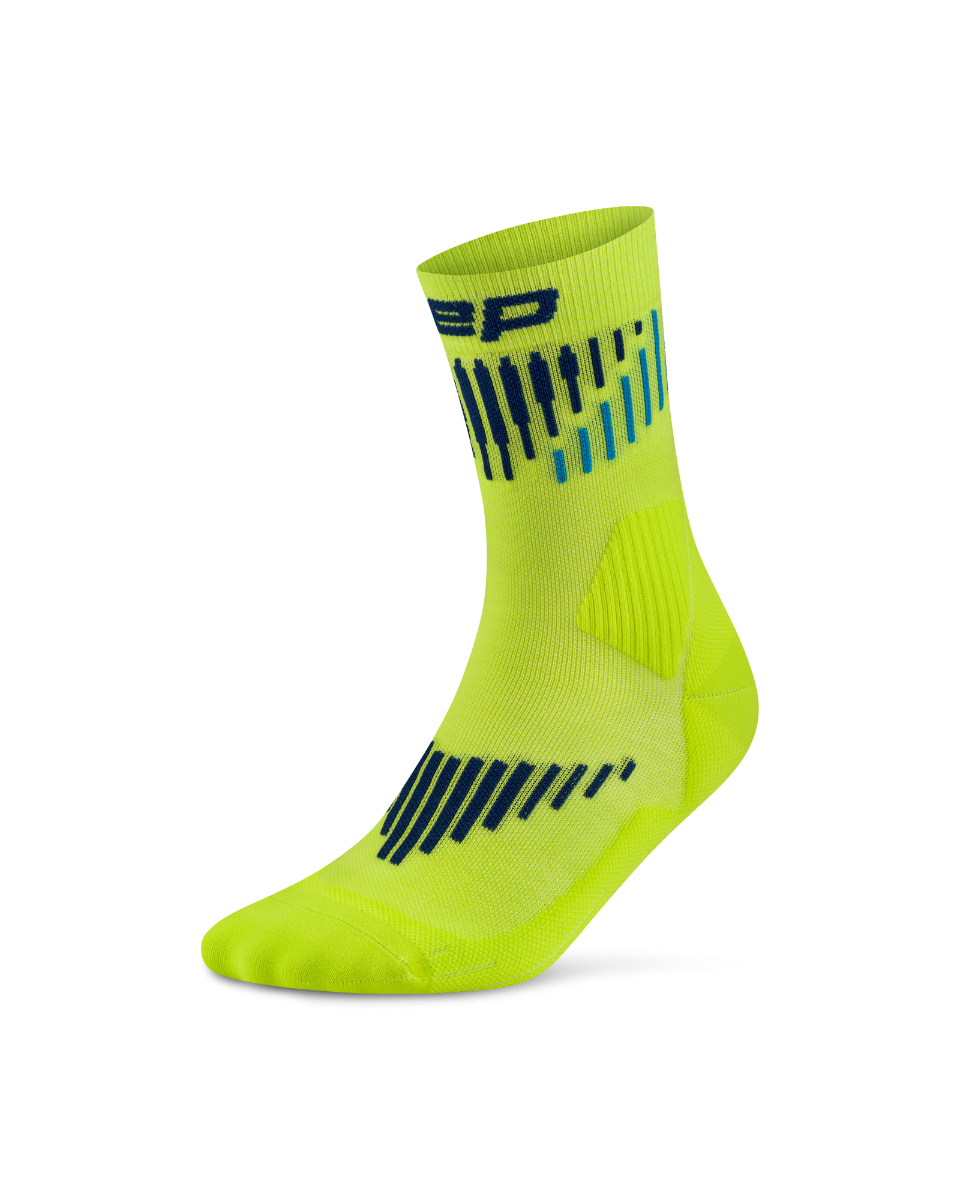 Sporting Goods Șosete compresie mid cut CEP Core Run Merino 3.0 - lime | albastru | alergare iarnă