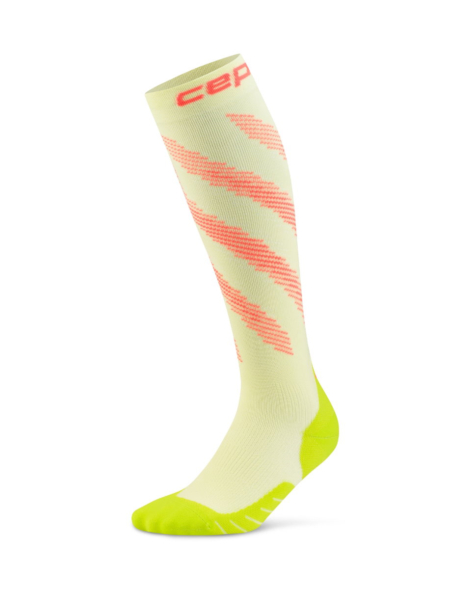 Sporting Goods Șosete compresie înalte CEP Run Elliptic - lime/coral neon | femei