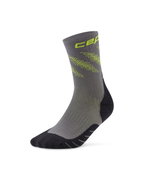 Șosete compresie mid cut CEP Core Run Edt. Elliptic - gri închis/lime