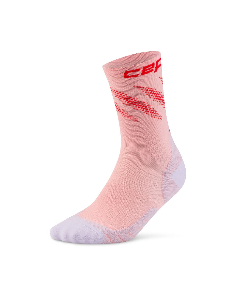 Sporting Goods Șosete compresie mid cut CEP Core Run Edt. Elliptic - roz/roșu