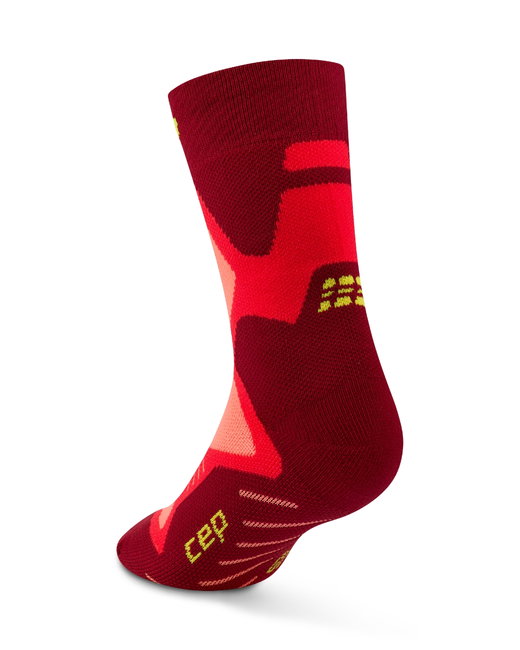 Șosete alergare CEP Core Run Cushion Mid Cut - roșu | compresie