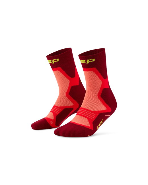 Șosete alergare CEP Core Run Cushion Mid Cut - roșu | compresie