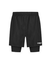 Pantaloni scurți CEP Core Run 2in1 - negru | compresie & stabilitate