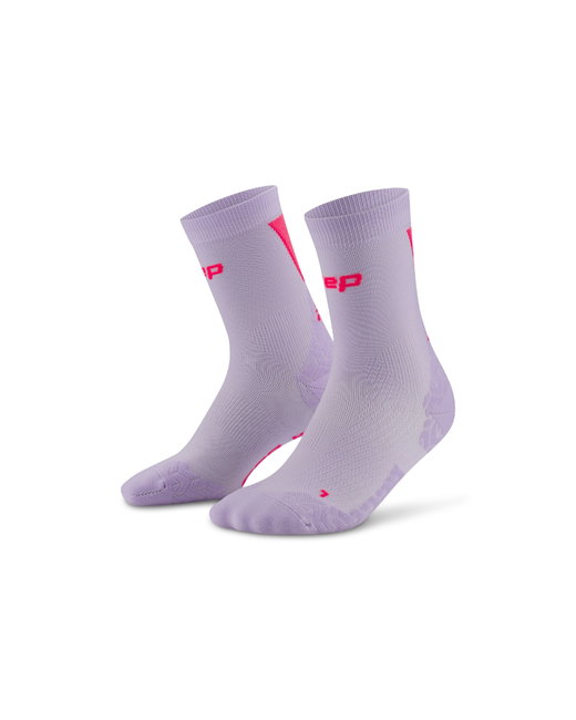 Șosete Compresie Alergare CEP Run Ultralight 4.0 Mid Cut - lila/roz | Damă