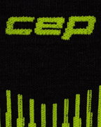 Șosete compresie înalte CEP Core Run Merino 3.0 - negru/lime | alergare iarnă